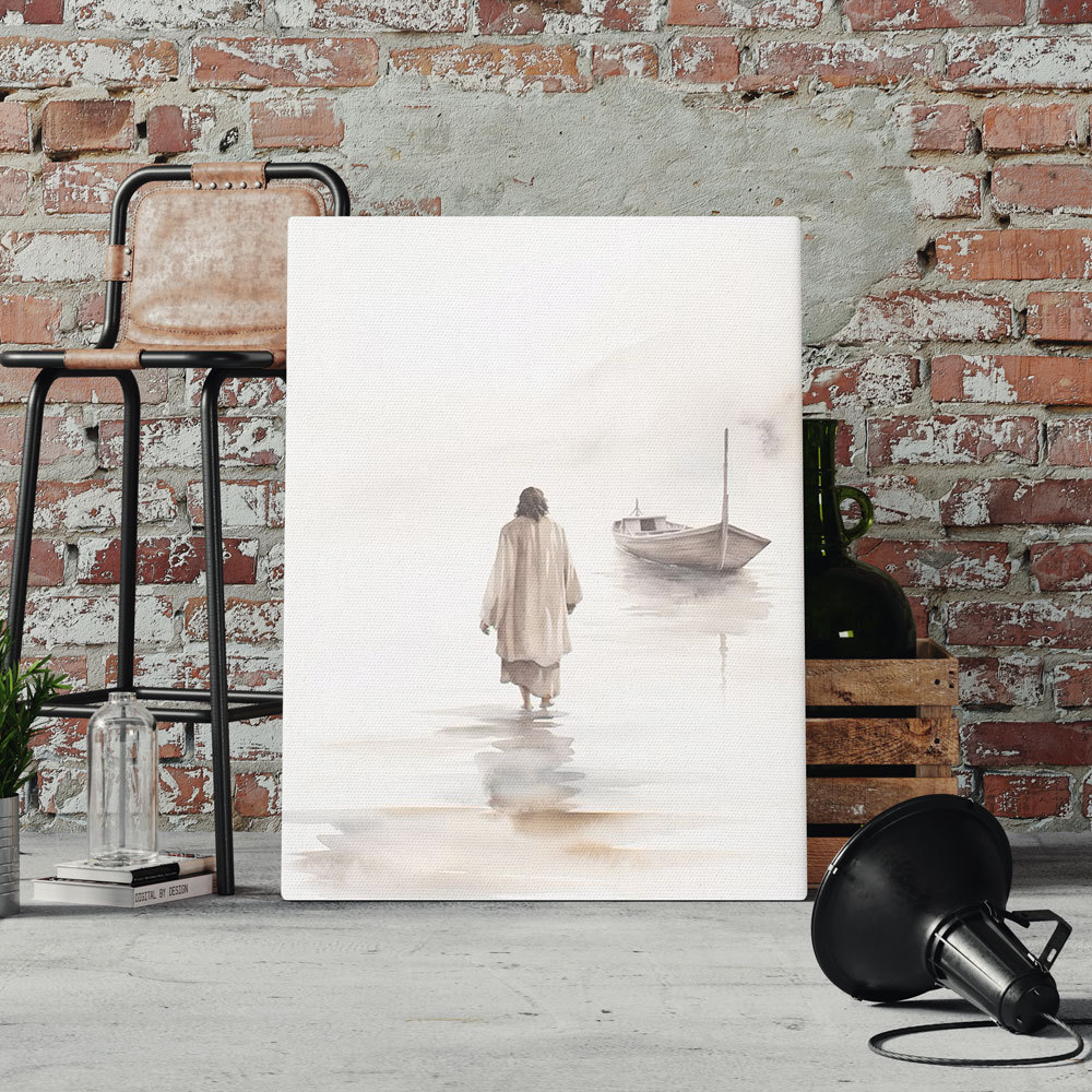 Jesus Walking On Water Boho Christian Wall Art