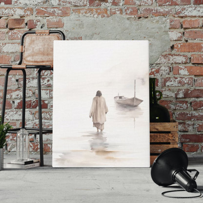 Jesus Walking On Water Boho Christian Wall Art