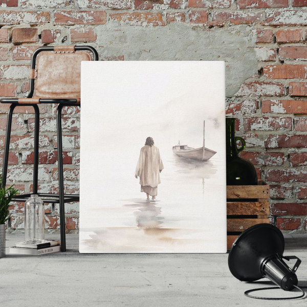 Jesus Walking On Water Boho Christian Wall Art Sale - GuidingCross