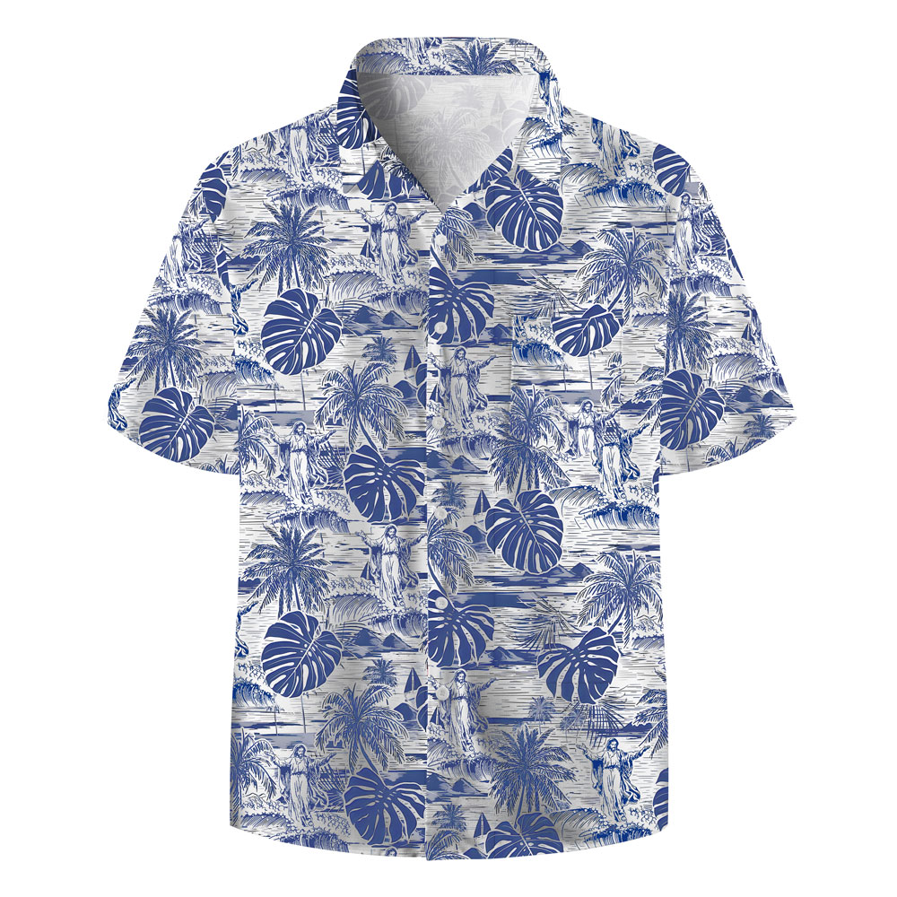 Jesus Walking On Water Christian Hawaiian Shirt