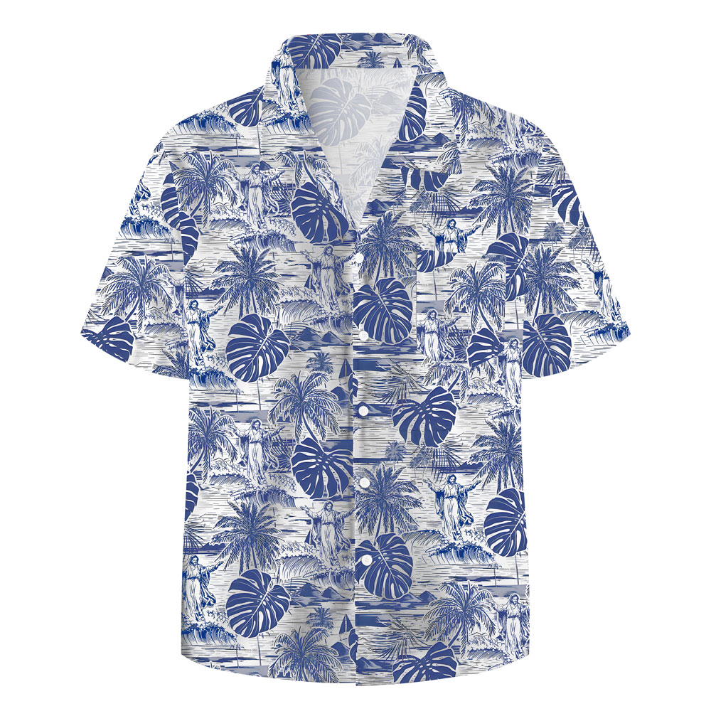 Jesus Walking On Water Christian Hawaiian Shirt
