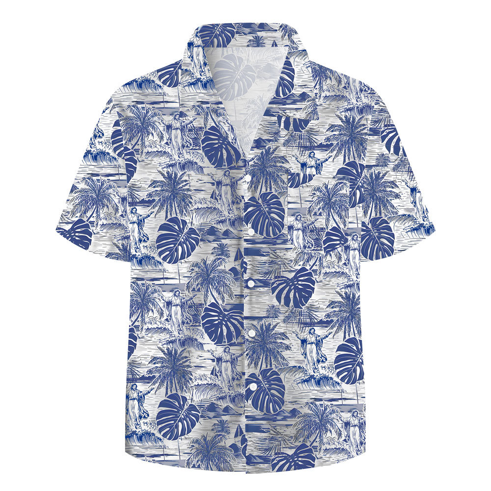 Jesus Walking On Water Christian Hawaiian Shirt