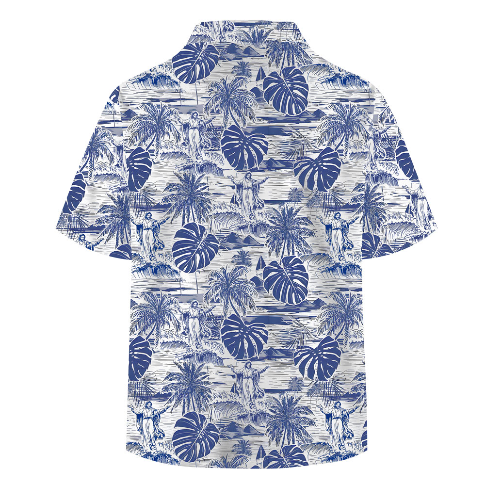 Jesus Walking On Water Christian Hawaiian Shirt