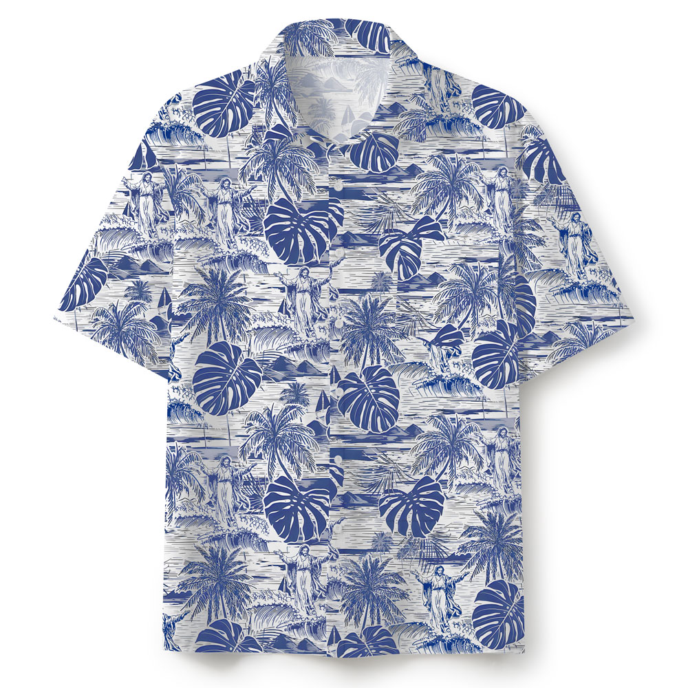 Jesus Walking On Water Christian Hawaiian Shirt