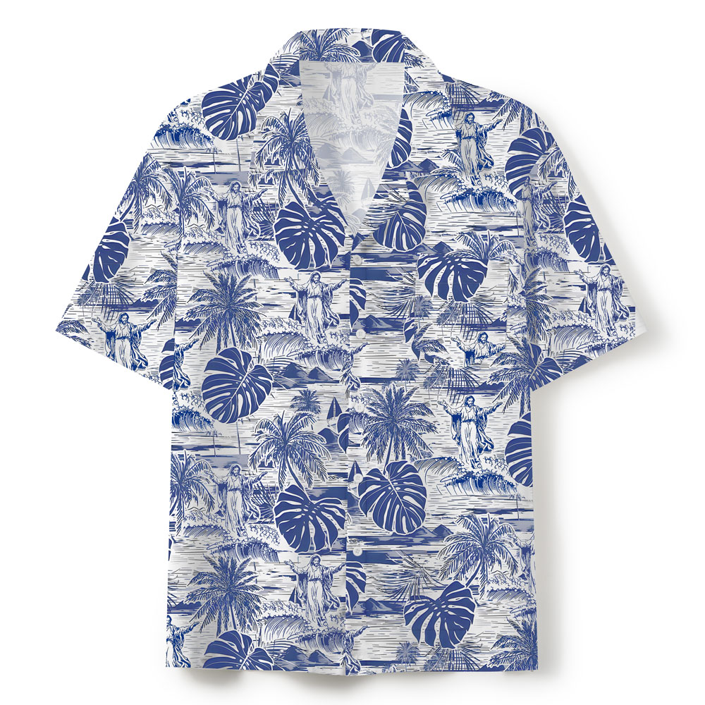 Jesus Walking On Water Christian Hawaiian Shirt