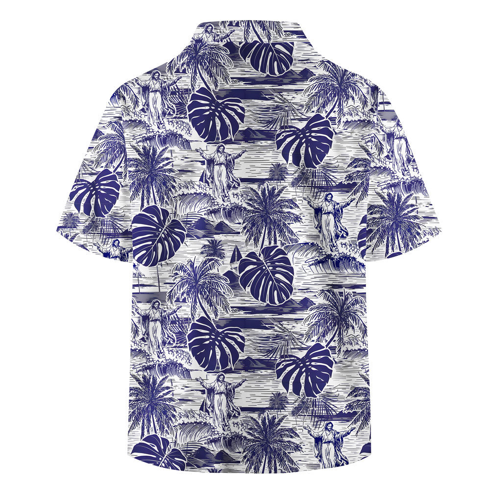 Jesus Walking On Water Retro Christian Hawaiian Shirt