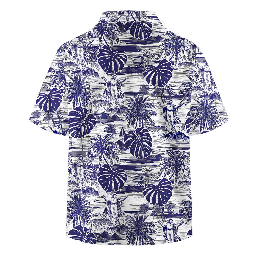 Jesus Walking On Water Retro Christian Hawaiian Shirt