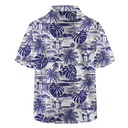 Jesus Walking On Water Retro Christian Hawaiian Shirt