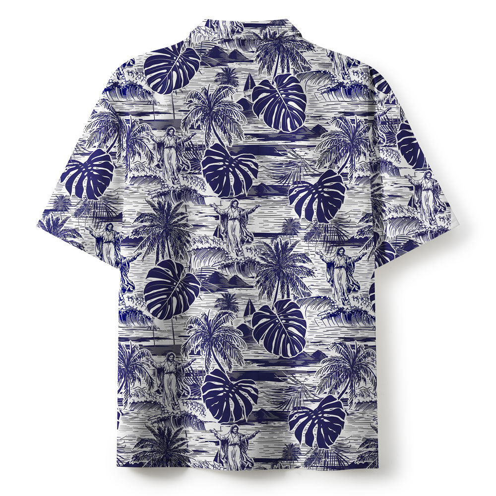Jesus Walking On Water Retro Christian Hawaiian Shirt