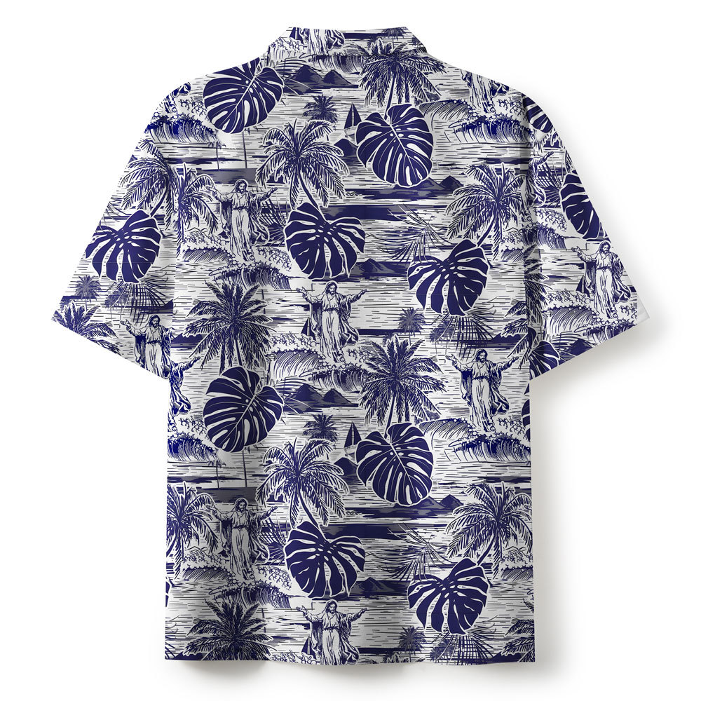 Jesus Walking On Water Retro Christian Hawaiian Shirt