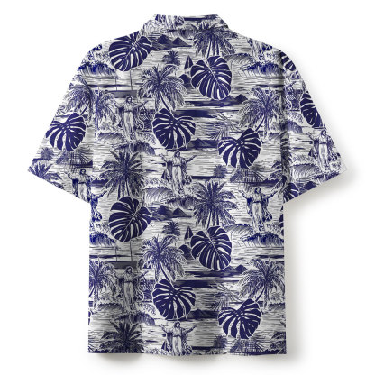 Jesus Walking On Water Retro Christian Hawaiian Shirt