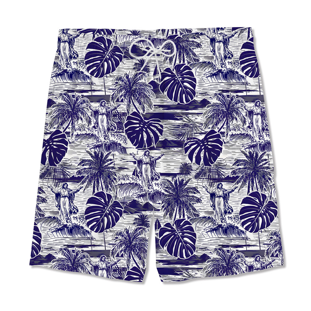 Jesus Walking On Water Retro Christian Hawaiian Shirt