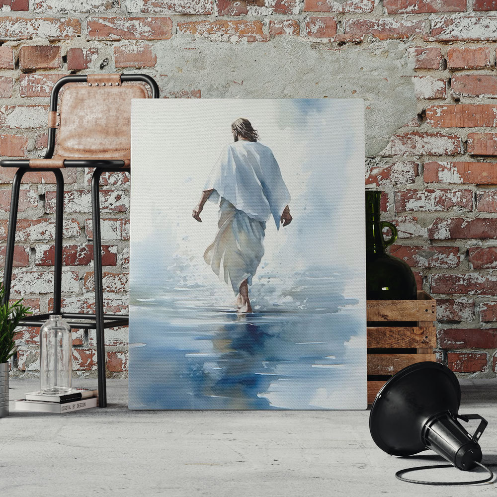 Jesus Walking On Water Modern Christian Wall Art