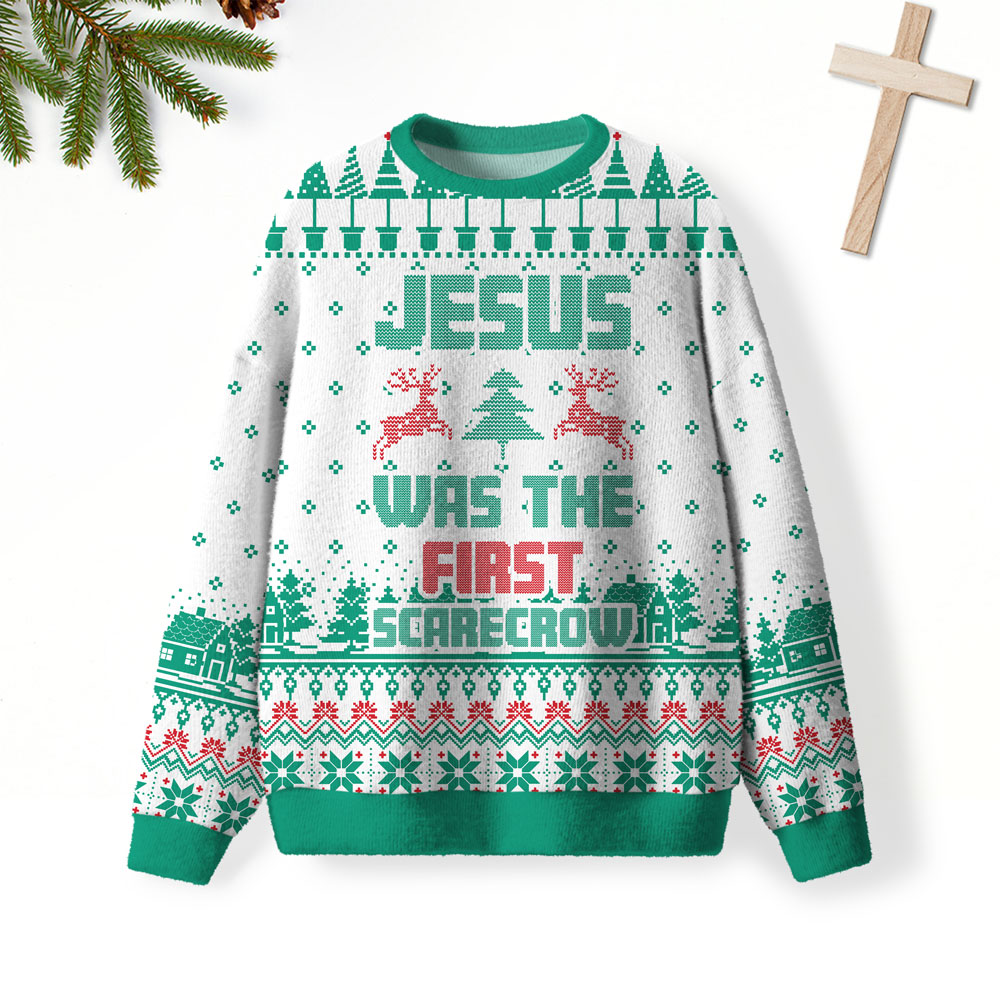 Jesus Was The First Scarecrow Christian Lightweight Sweater