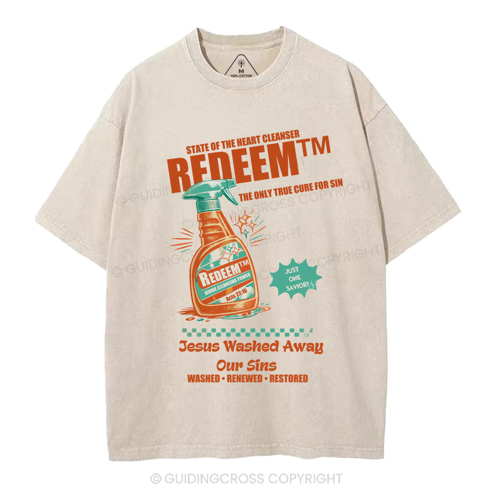 Jesus Washed Away Our Sins Washed T-Shirt