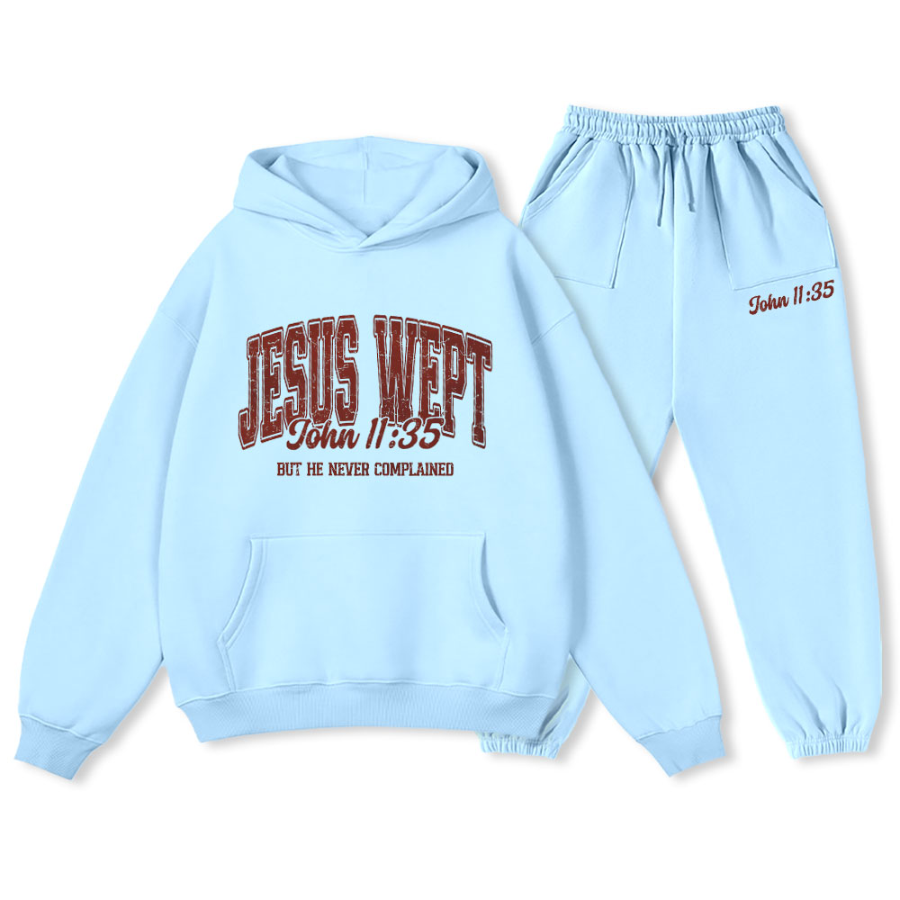 Jesus Wept Christian Premium Fleece Hoodie Set