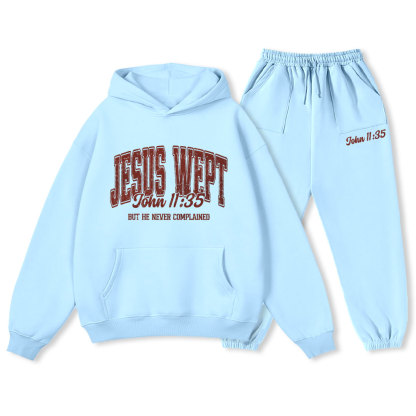 Jesus Wept Christian Premium Fleece Hoodie Set