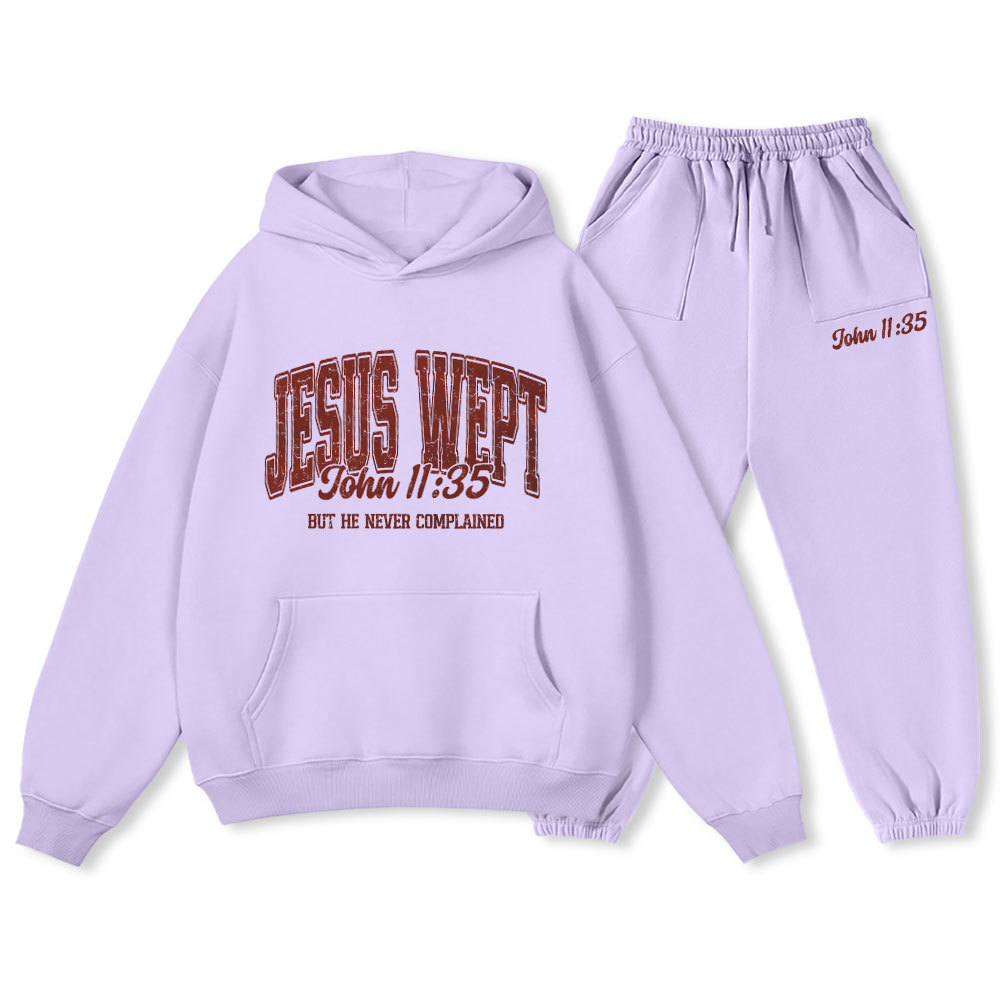 Jesus Wept Christian Premium Fleece Hoodie Set