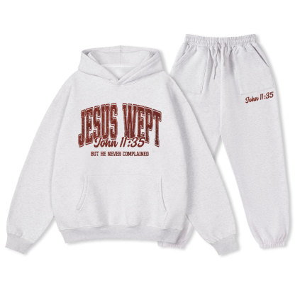 Jesus Wept Christian Premium Fleece Hoodie Set