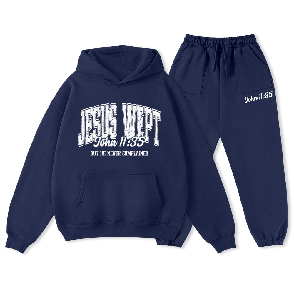 Jesus Wept Christian Premium Fleece Hoodie Set