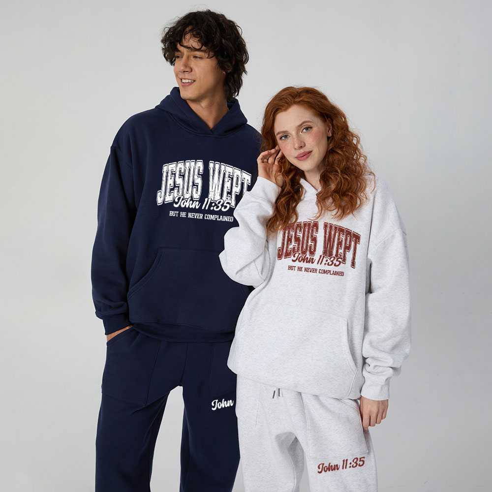 Jesus Wept Christian Premium Fleece Hoodie Set