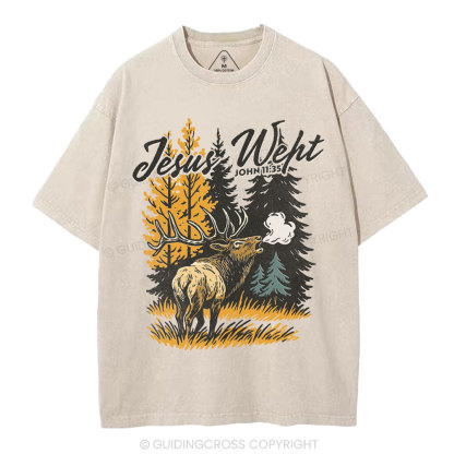Jesus Wept Christian Washed T-Shirt