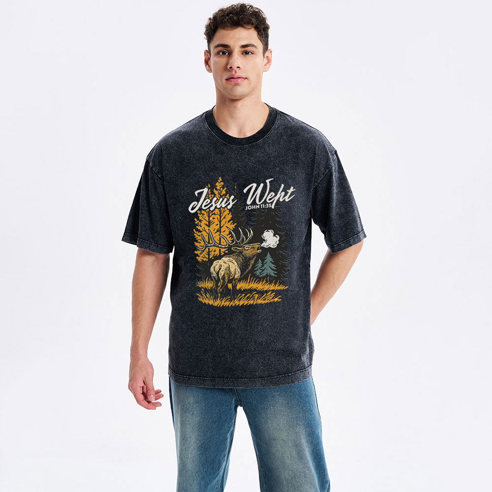 Jesus Wept Christian Washed T-Shirt