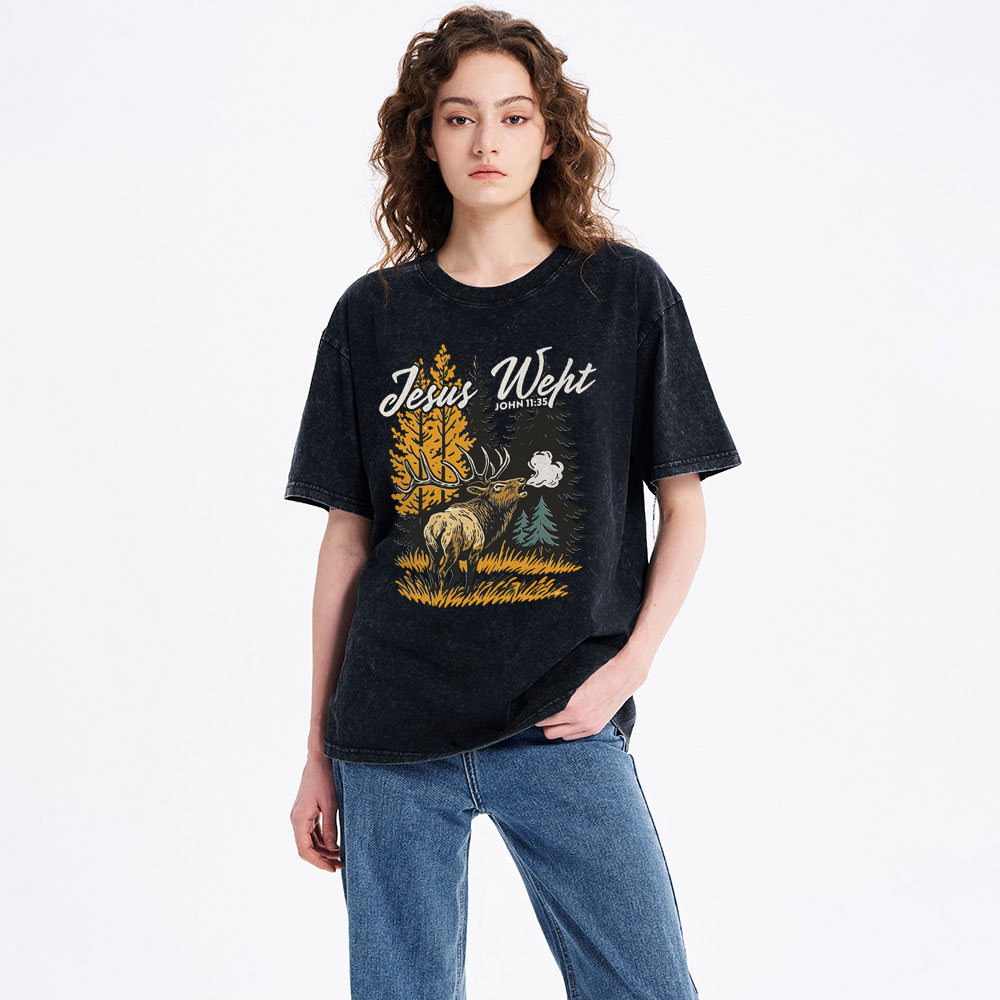Jesus Wept Christian Washed T-Shirt