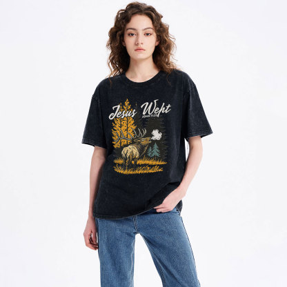Jesus Wept Christian Washed T-Shirt