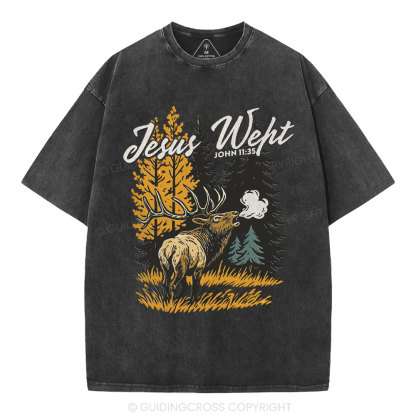 Jesus Wept Christian Washed T-Shirt