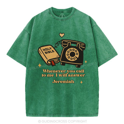 Jesus Will Answer You Christian Washed T-Shirt