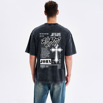 Jesus Wins Christian Washed T-Shirt