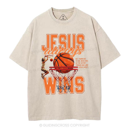 Jesus Wins Christian Washed T-Shirt