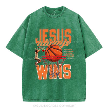 Jesus Wins Christian Washed T-Shirt