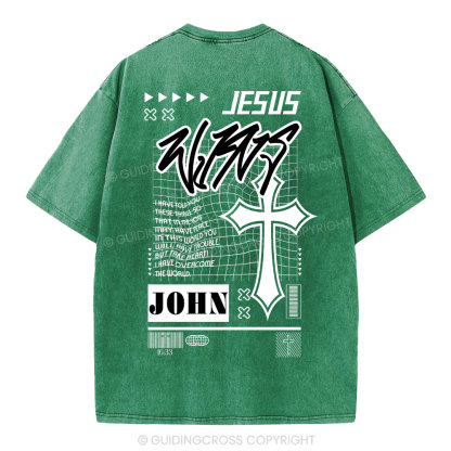 Jesus Wins Christian Washed T-Shirt