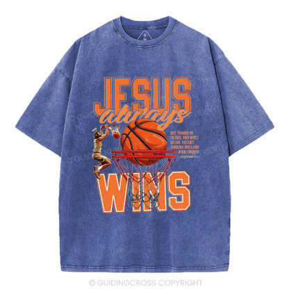 Jesus Wins Christian Washed T-Shirt