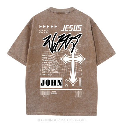 Jesus Wins Christian Washed T-Shirt