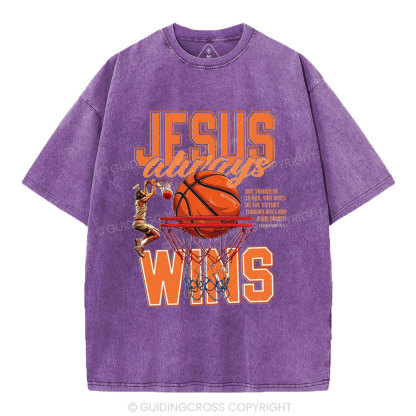 Jesus Wins Christian Washed T-Shirt