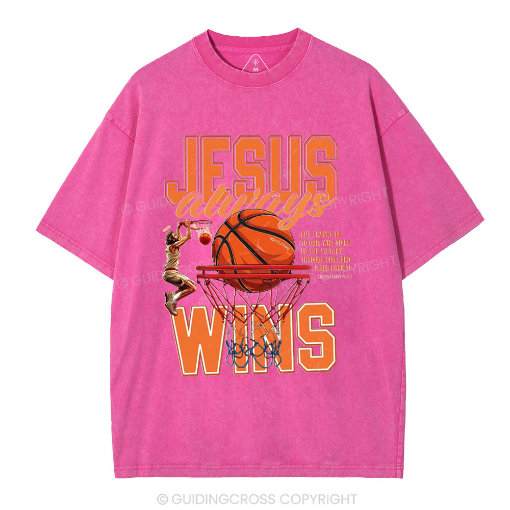 Jesus Wins Christian Washed T-Shirt