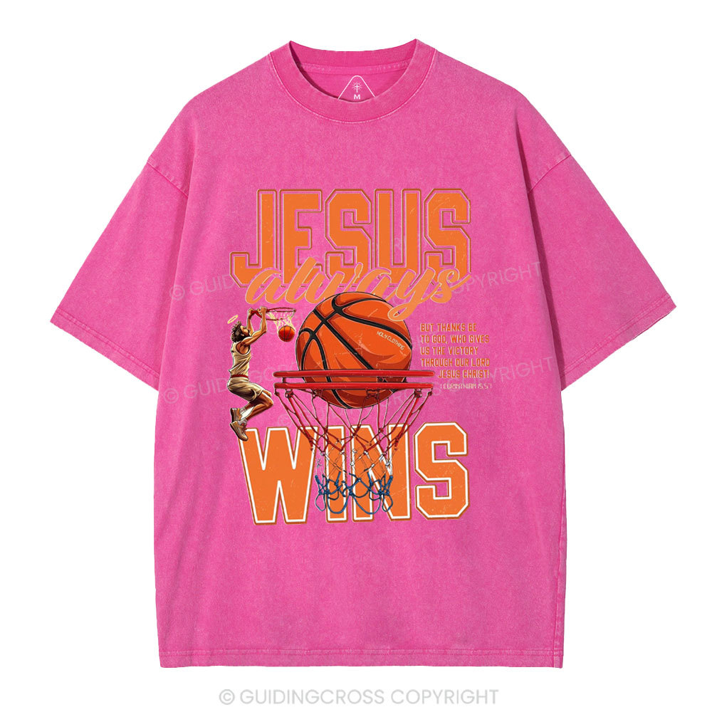 Jesus Wins Christian Washed T-Shirt