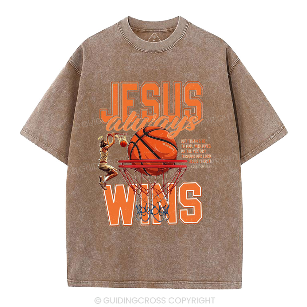 Jesus Wins Christian Washed T-Shirt