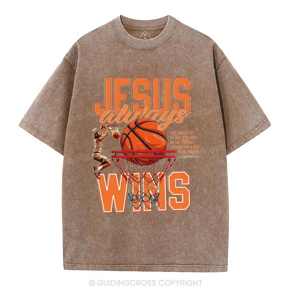 Jesus Wins Christian Washed T-Shirt