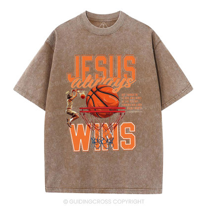 Jesus Wins Christian Washed T-Shirt