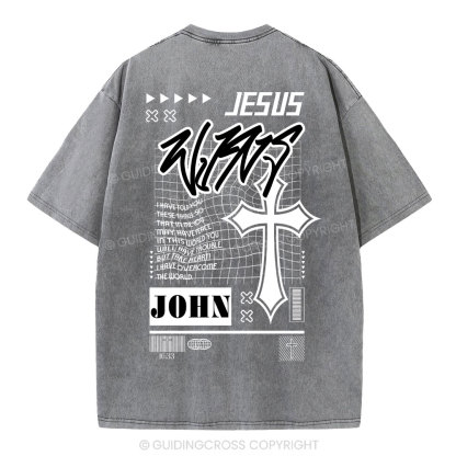 Jesus Wins Christian Washed T-Shirt
