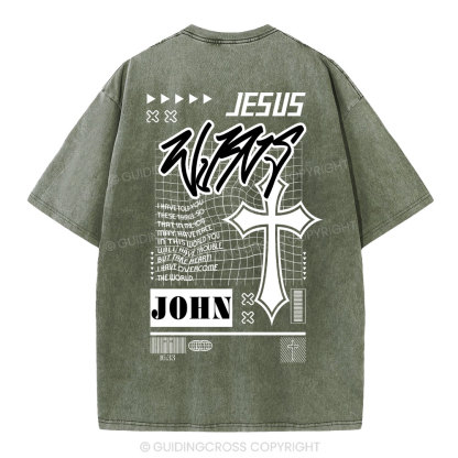 Jesus Wins Christian Washed T-Shirt