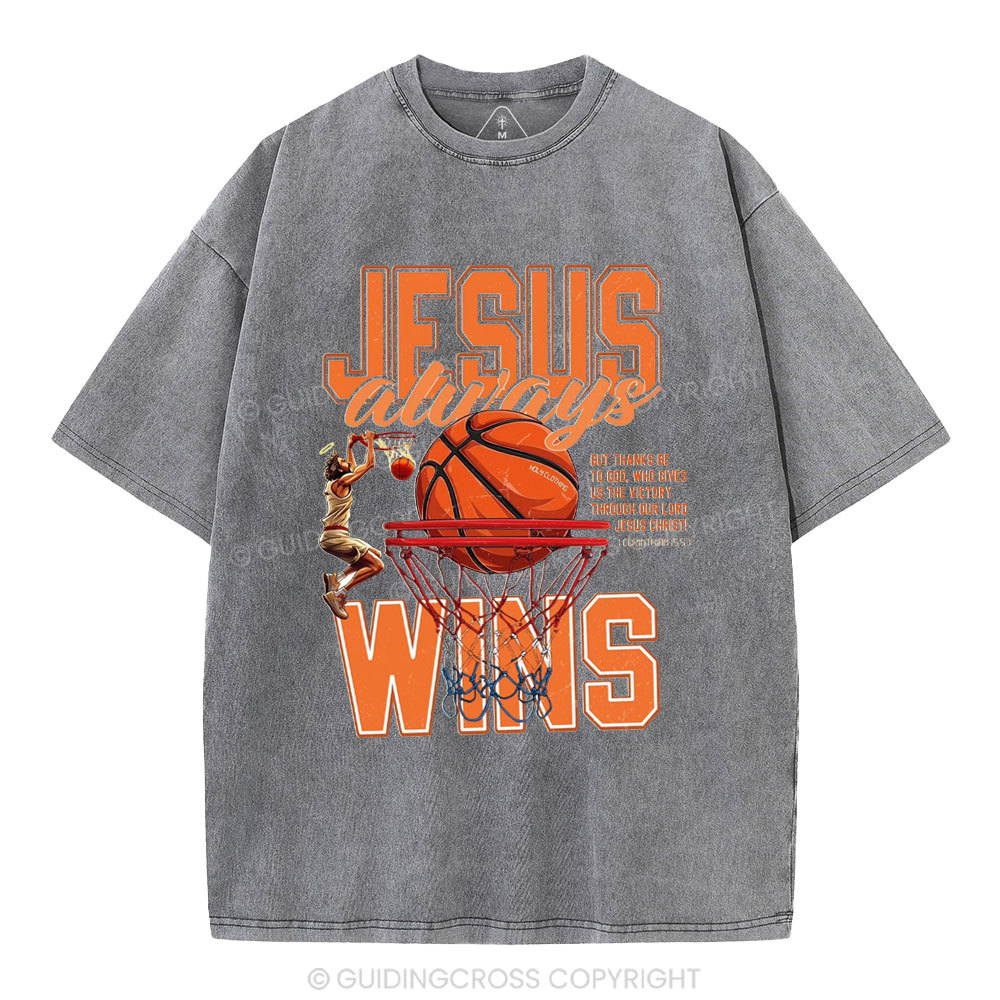 Jesus Wins Christian Washed T-Shirt