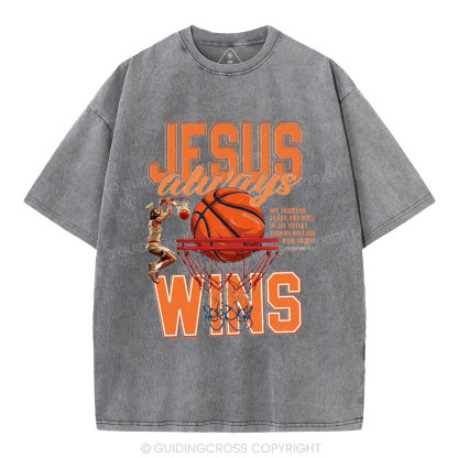 Jesus Wins Christian Washed T-Shirt