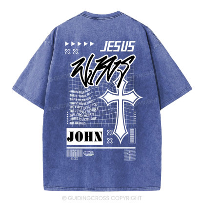 Jesus Wins Christian Washed T-Shirt