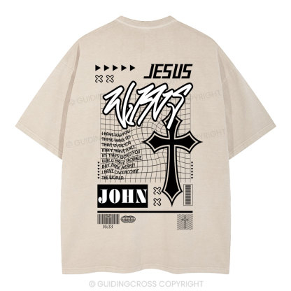 Jesus Wins Christian Washed T-Shirt