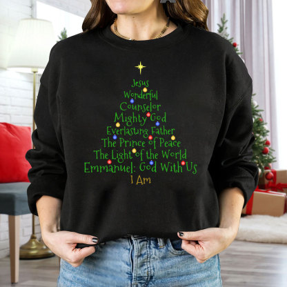 Jesus Wonderful Counselor Mighty God Christian Christmas Sweatshirt